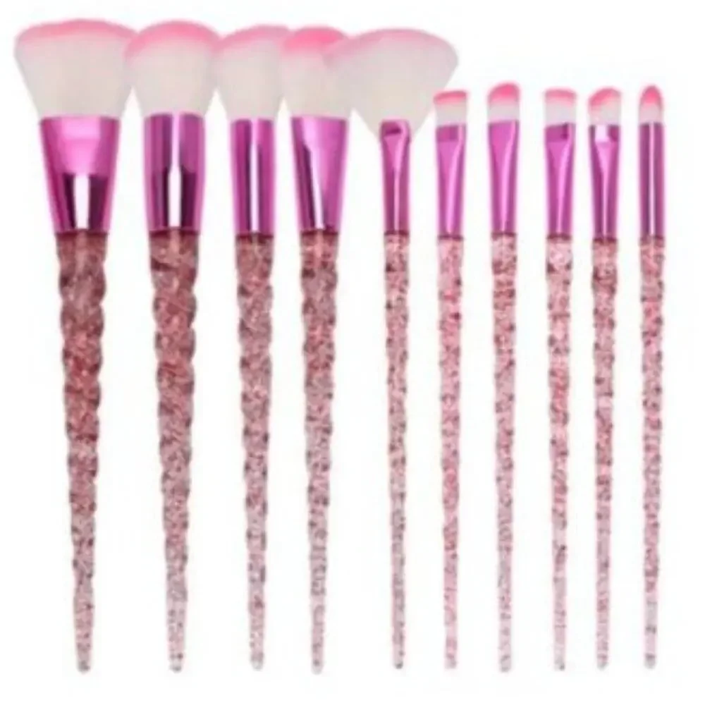 10 Piece Acrylic Diamond Tip Make Up Brush Set